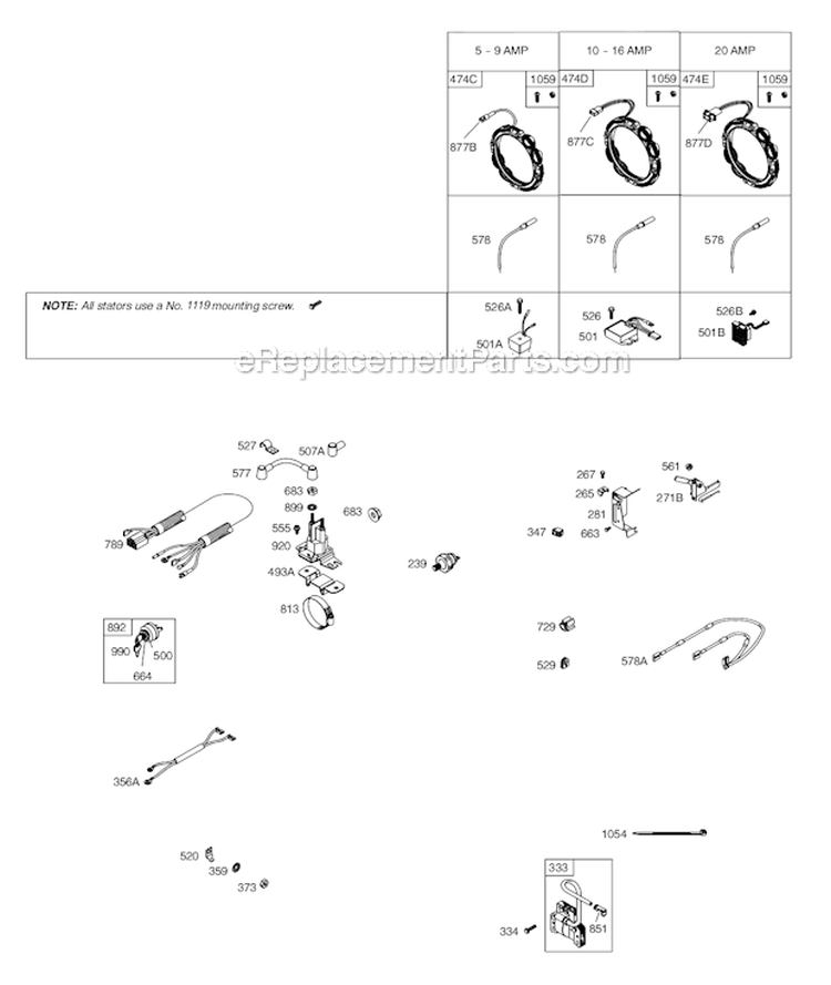 Lubrication Diagram and Parts List for 351447-1077-E1  Briggs and Stratton Engine